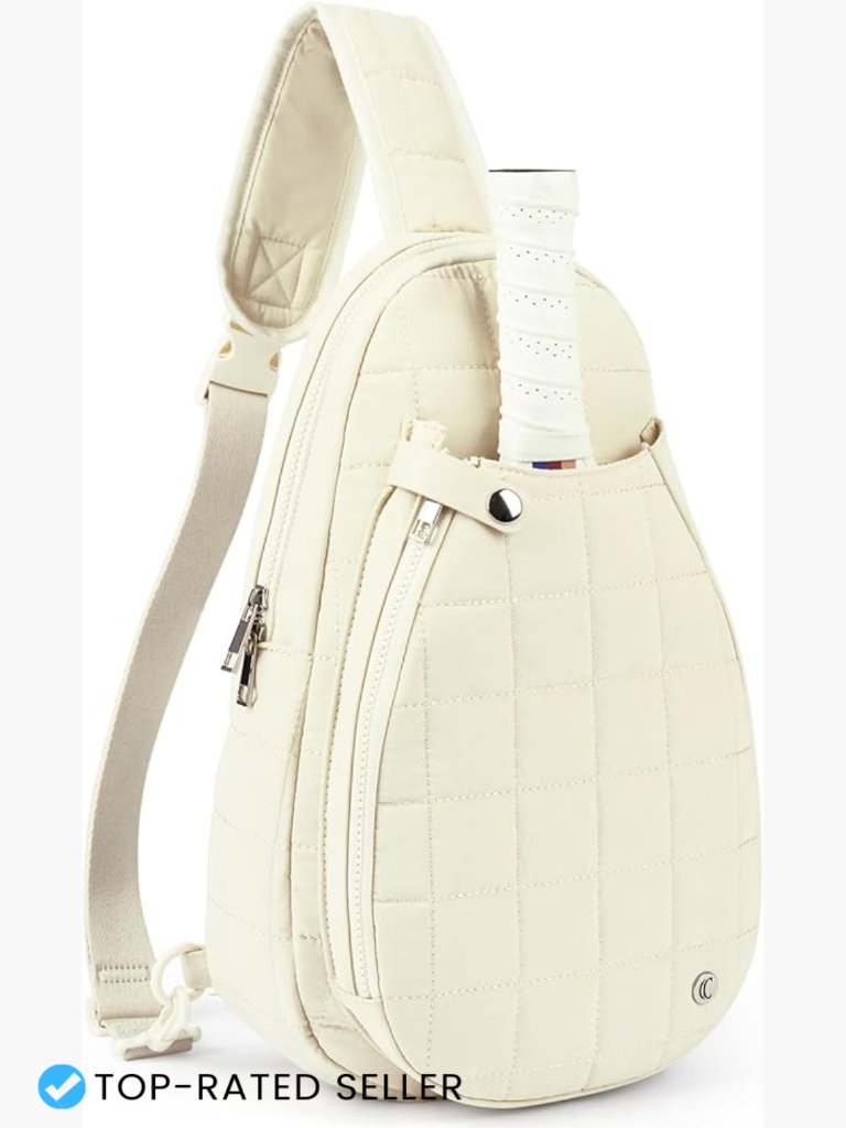 Quilted Puffer Crossbody Sling Bag Pickleball Travel Shoulder Bag Unisex